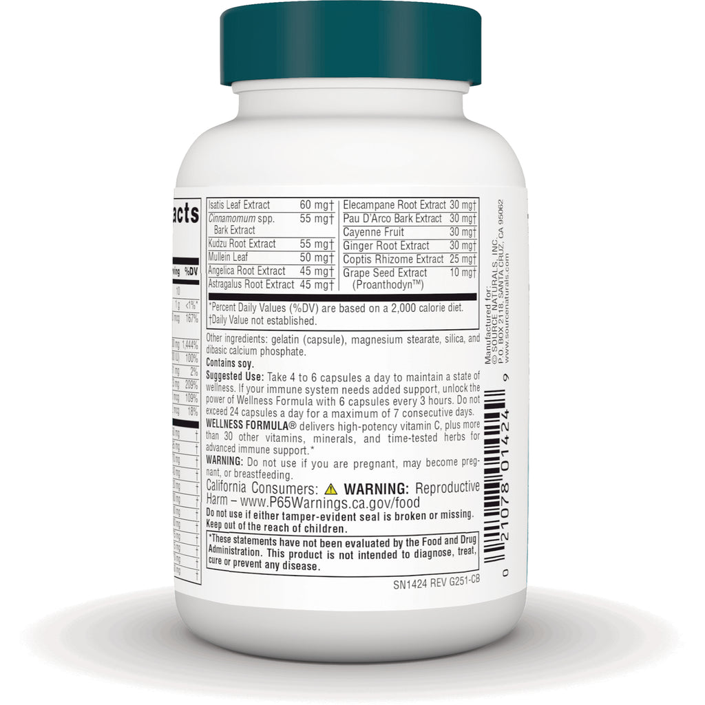 SN405 | Back label with Supplement Facts, ingredients, suggested use, warnings, and barcode - Thumbnail