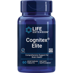 LE564 | Blue Life Extension Cognitex Elite bottle front, 60 vegetarian tablets dietary supplement for brain health