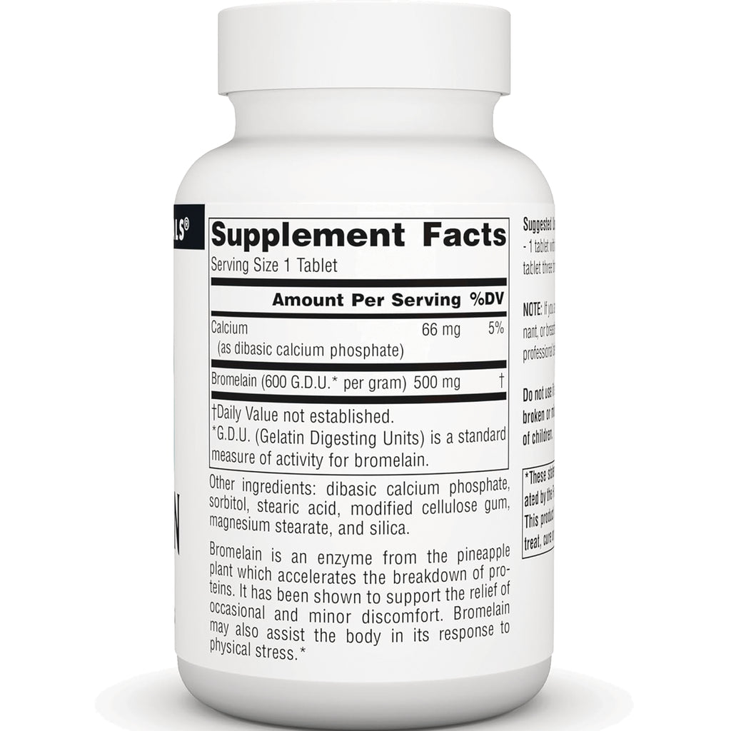 SN102 | Back label showing Supplement Facts, serving size 1 tablet, and ingredients - Thumbnail