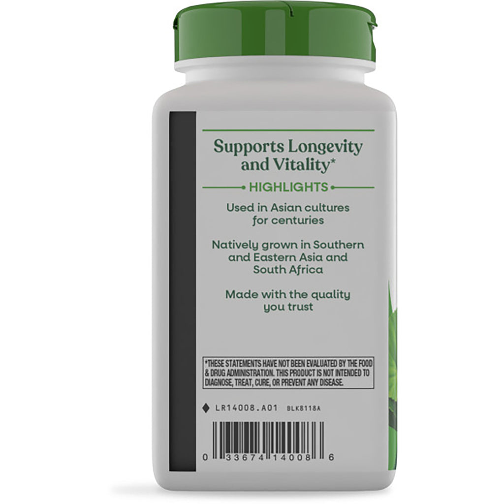 NW489 | back label of supplement bottle showing Gotu Kola description, longevity and vitality header, and barcode - Thumbnail