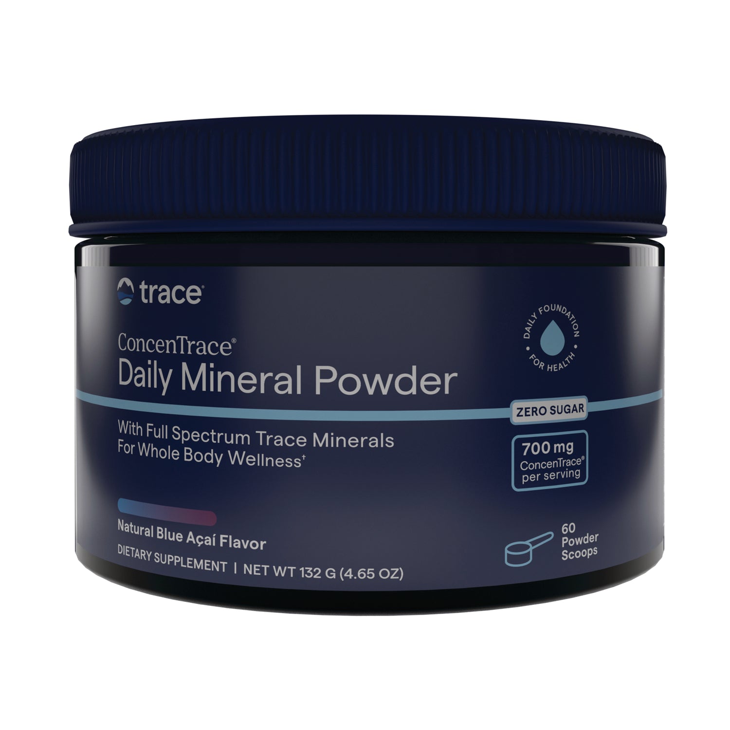 TM165 | Trace ConcenTrace Daily Mineral Powder, Natural Blue Aa flavor, 132 g jar
