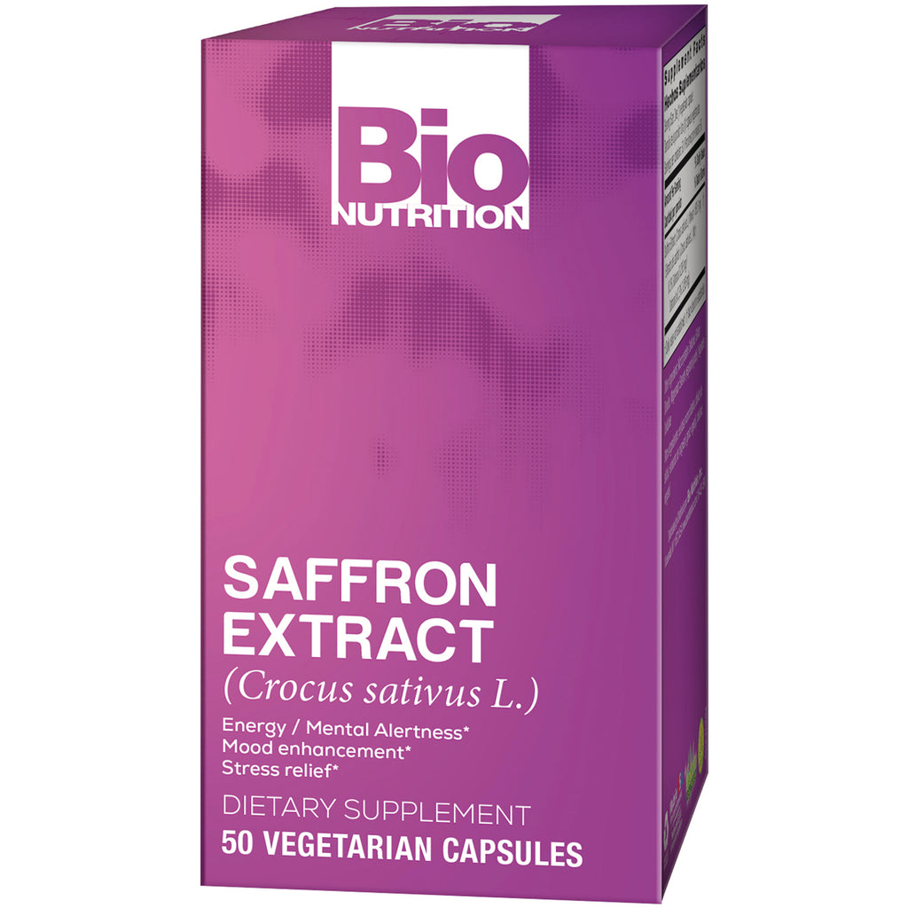 BNN015 | Bio Nutrition saffron extract box front view labeled 50 vegetarian capsules - Thumbnail