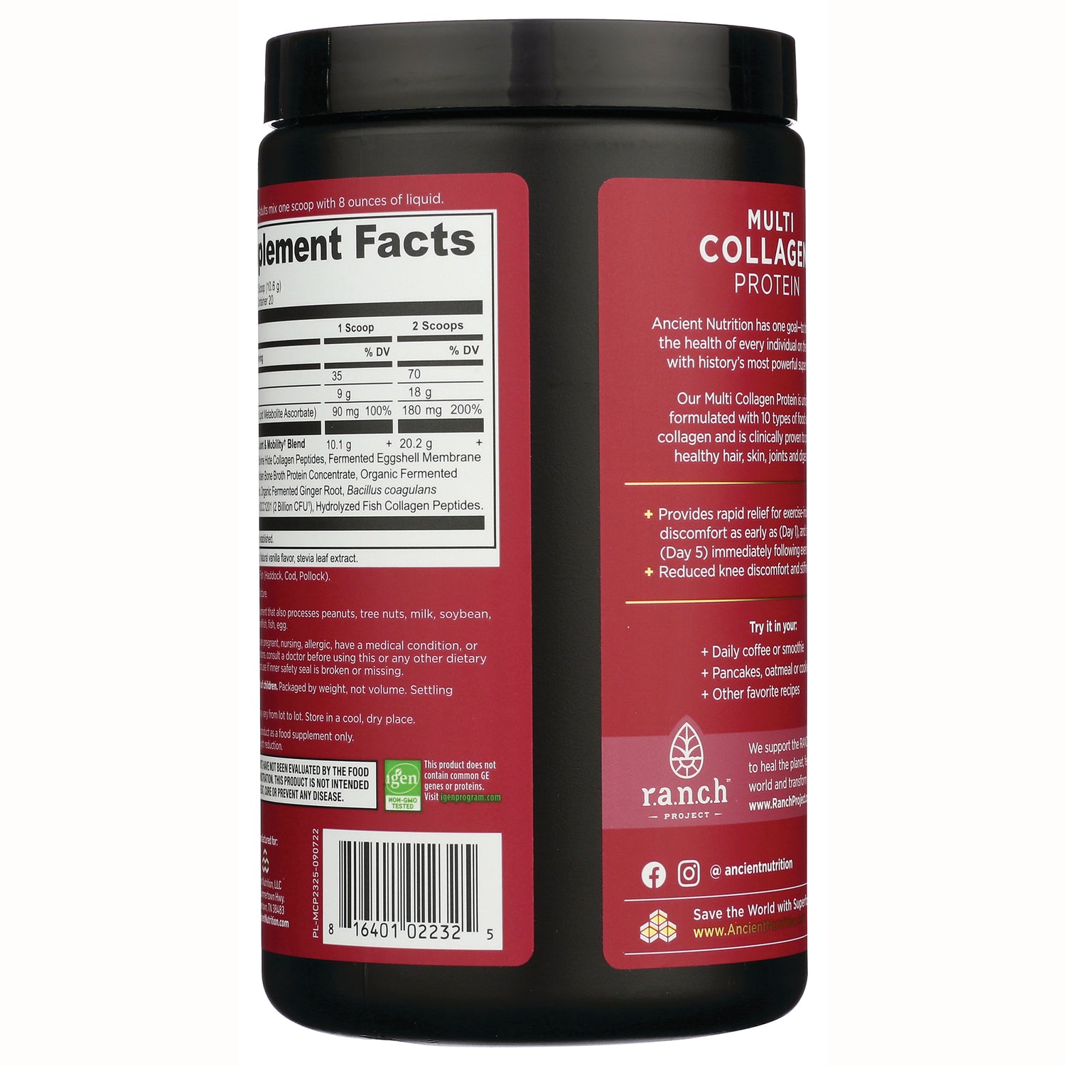 ATN049 | Back label showing supplement facts panel, usage text and barcode