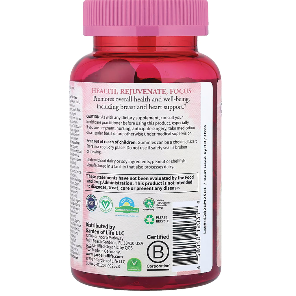 GLF238 | back label reading HEALTH, REJUVENATE, FOCUS with cautions, certifications, barcode and distributor info - Thumbnail