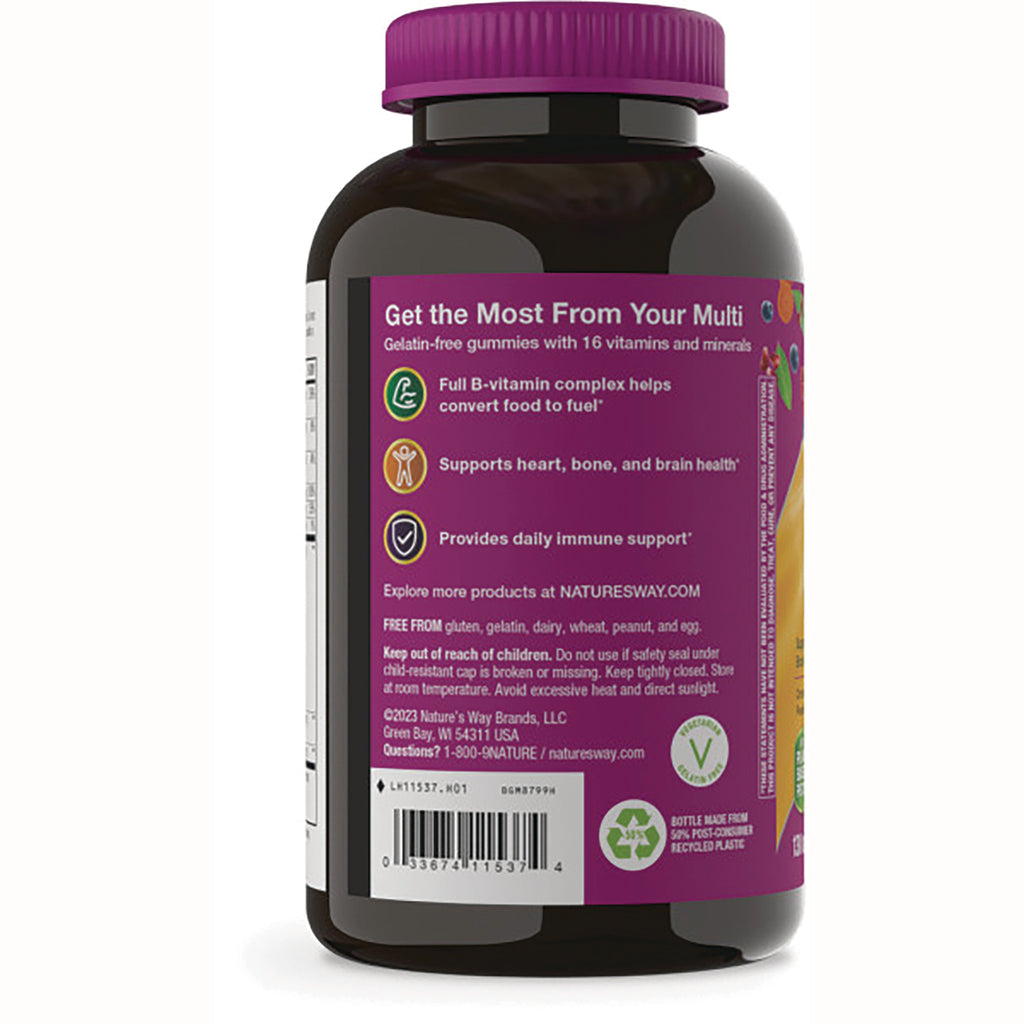 NW974 | back of purple-capped supplement bottle showing label with benefits heading Get the Most From Your Multi and barcode - Thumbnail