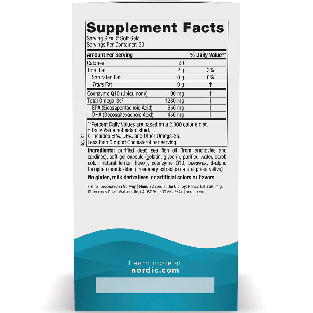 NRN051 | Back panel showing Supplement Facts table, ingredients list, and nordic.com website - Thumbnail
