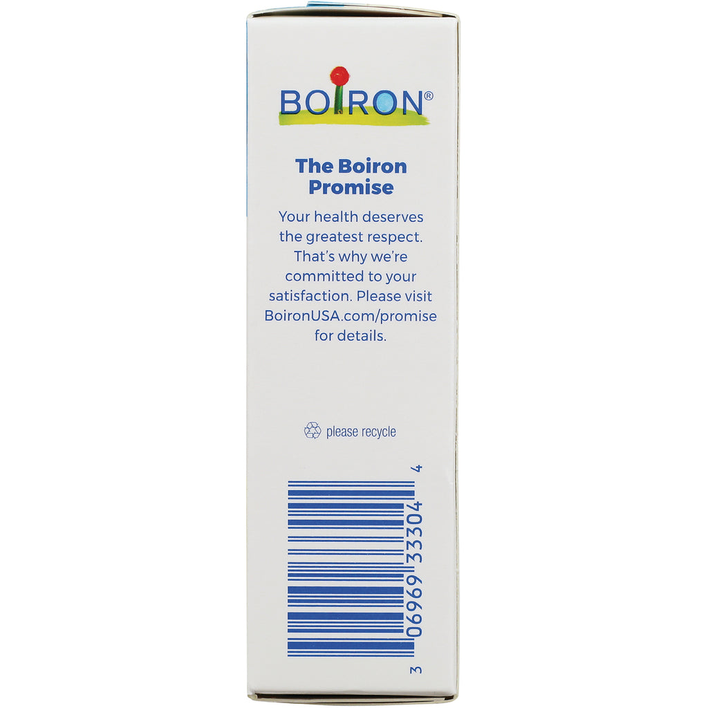 BRN125 | side panel showing The Boiron Promise text, recycle symbol and barcode - Thumbnail