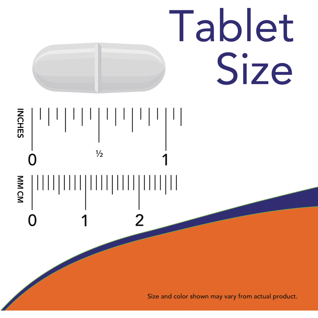 NWF1053 | white scored tablet above rulers showing size in inches and cm, text Tablet Size - Thumbnail