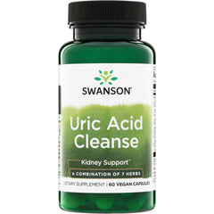 SWU849 | Swanson Uric Acid Cleanse, Kidney Support, combination of 7 herbs, 60 vegan capsules