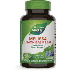 NW918 | Nature's Way Melissa Lemon Balm Leaf supplement bottle, 100 vegan capsules