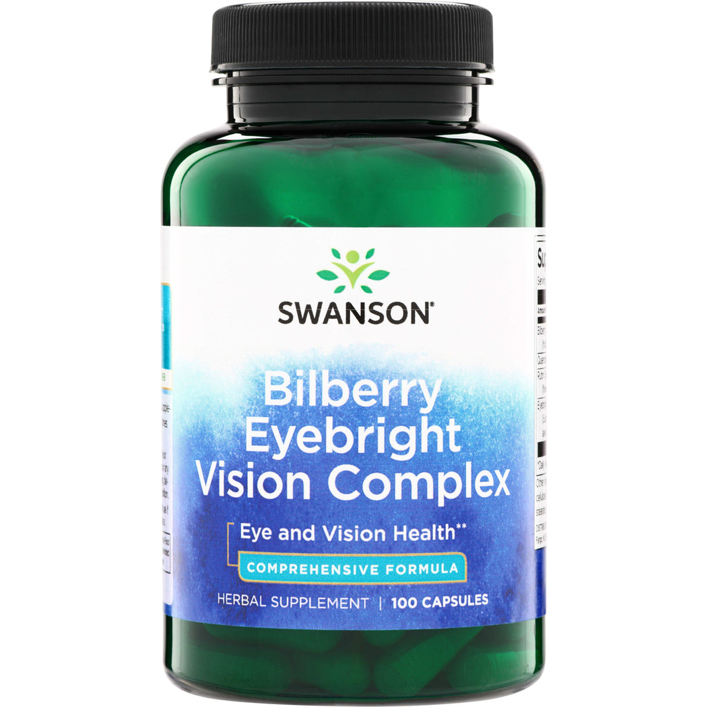 SW1057 | Swanson Bilberry Eyebright Vision Complex herbal supplement, Eye and Vision Health, 100 capsules - Thumbnail