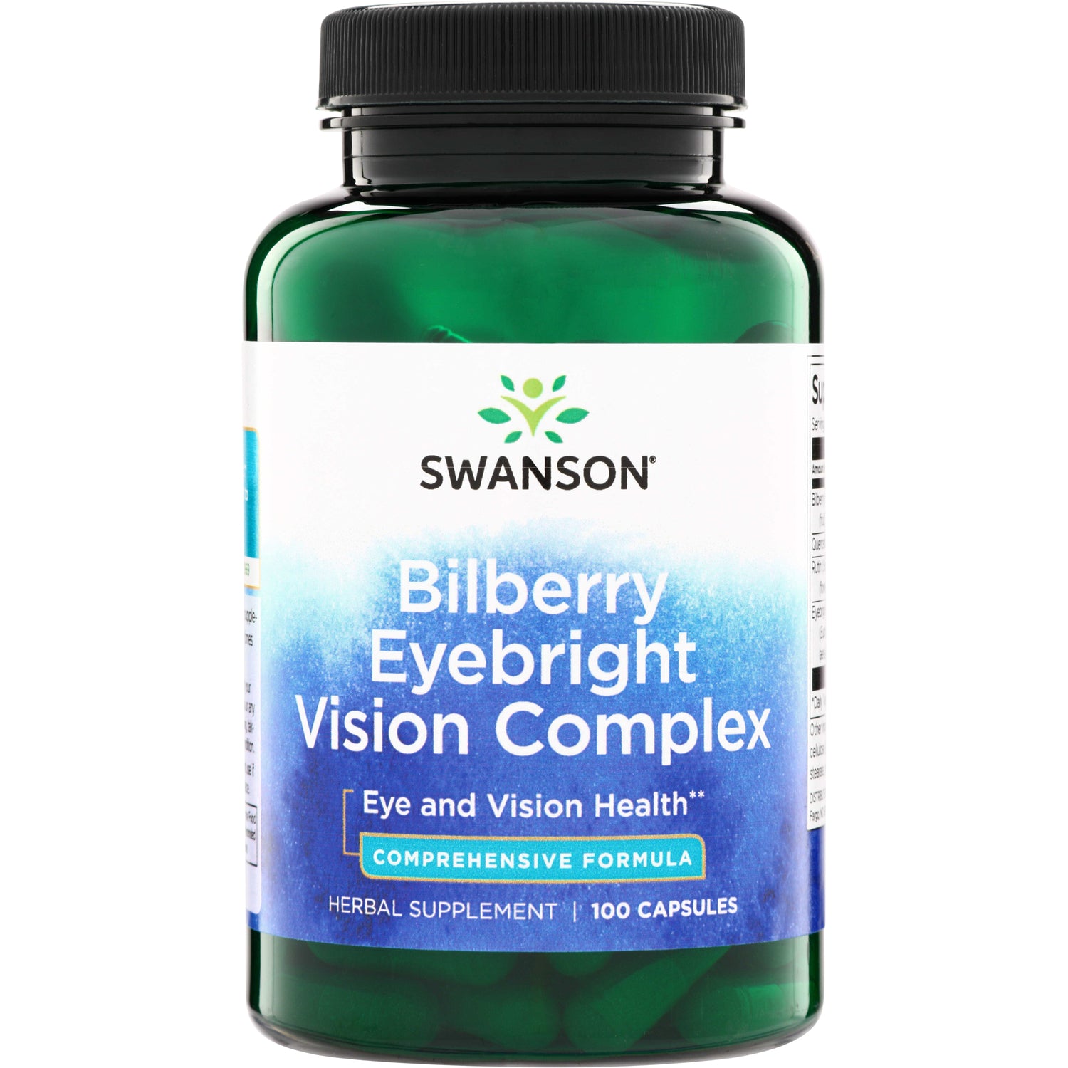 SW1057 | Swanson Bilberry Eyebright Vision Complex herbal supplement, Eye and Vision Health, 100 capsules