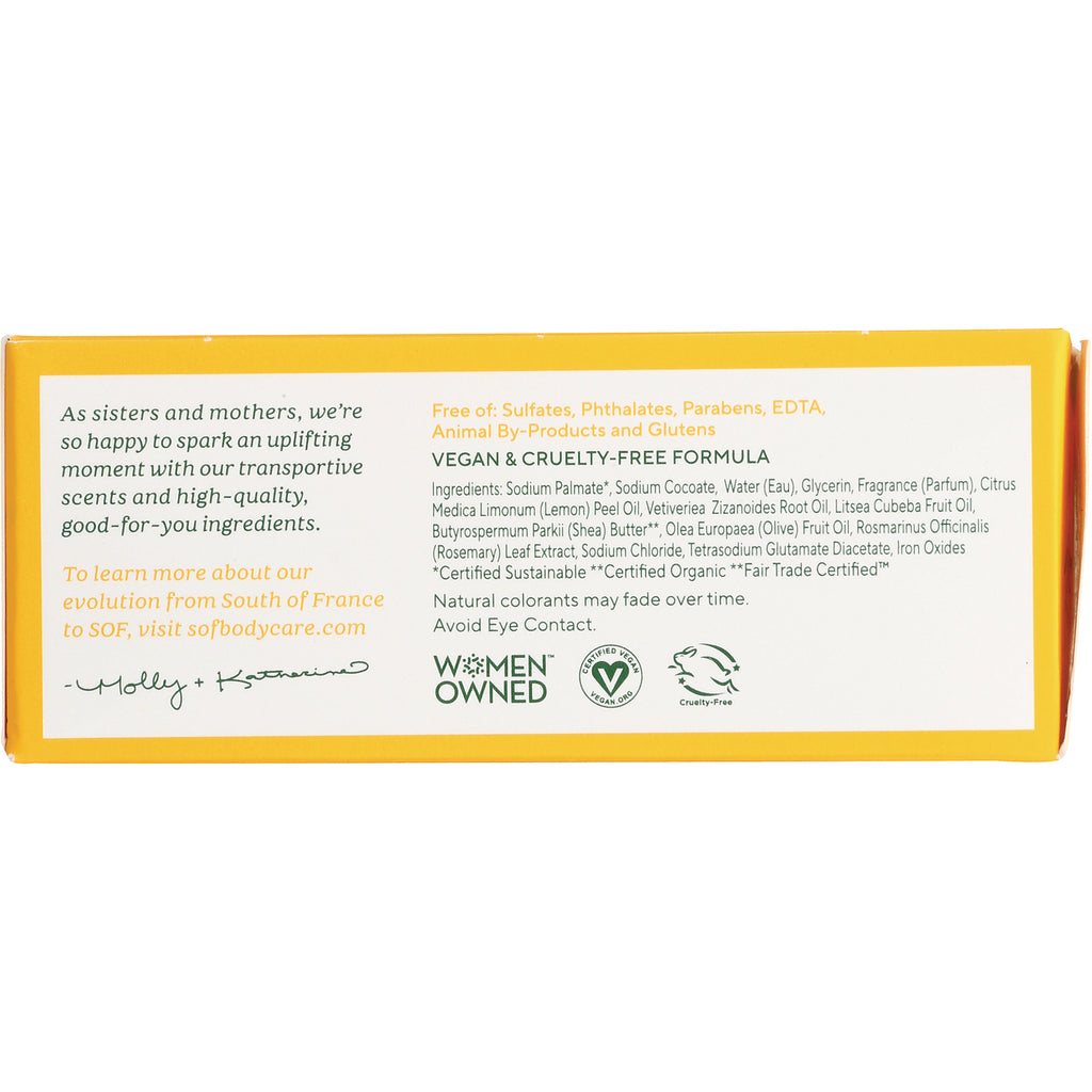 SOF014 | Back panel with ingredients, Vegan & Cruelty-Free Formula, and Women Owned, Vegan, Cruelty-Free icons - Thumbnail