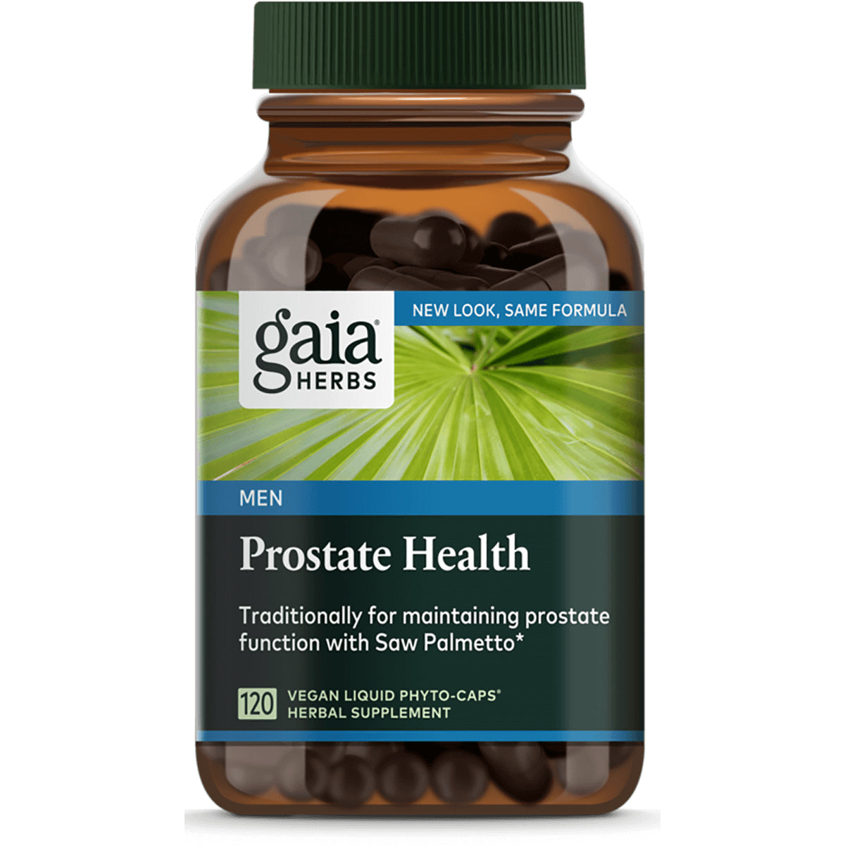 GH096 | Gaia Herbs Prostate Health supplement bottle, Men formula, 120 vegan liquid phyto-caps