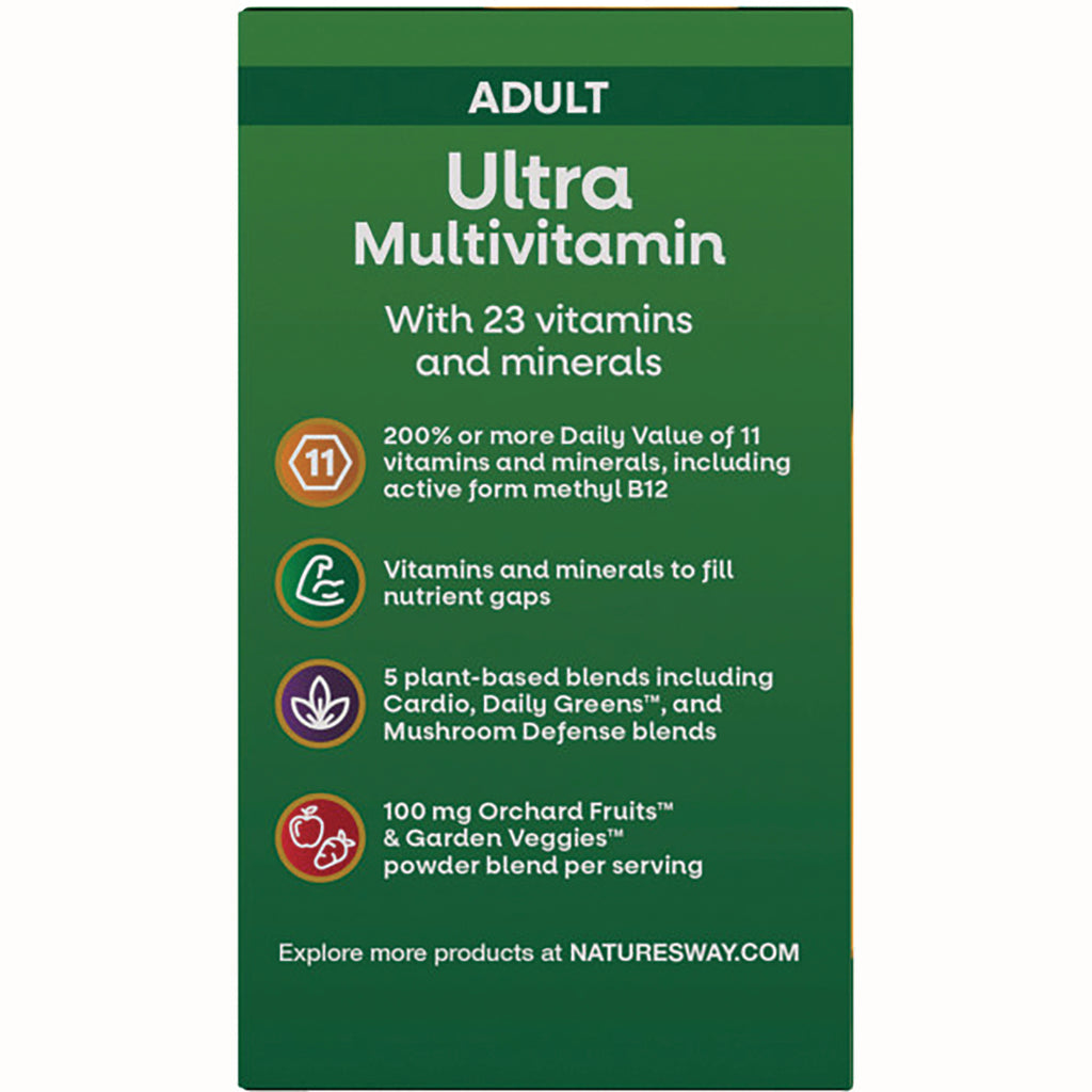 NW712 | Ultra Multivitamin adult product infographic listing 23 vitamins and minerals and key benefits - Thumbnail