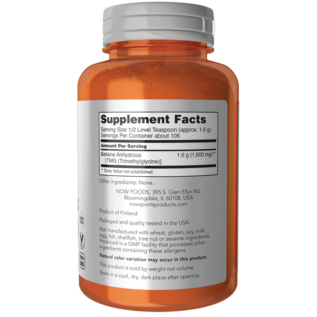 NWF1385 | Back of orange supplement bottle showing Supplement Facts label and ingredient text - Thumbnail