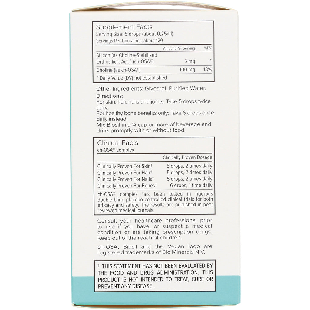 NFC054 | Back of supplement box showing Supplement Facts, Clinical Facts, directions and warnings - Thumbnail