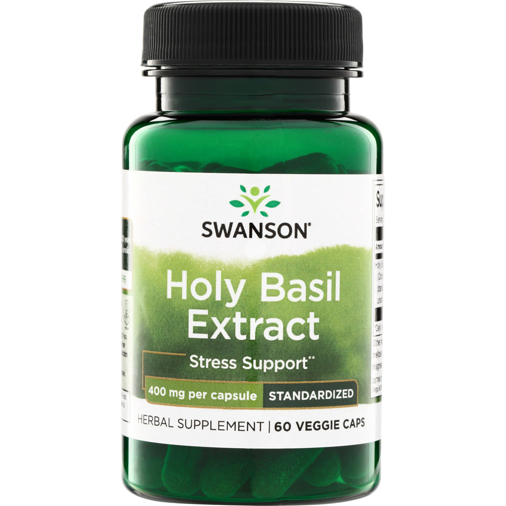 SWH247 | Swanson Holy Basil Extract 400 mg per capsule, standardized, 60 veggie caps, Stress Support - Thumbnail