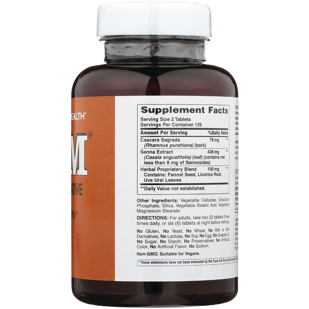 AM138 | Back label showing Supplement Facts panel, ingredients and directions on brown supplement bottle - Thumbnail