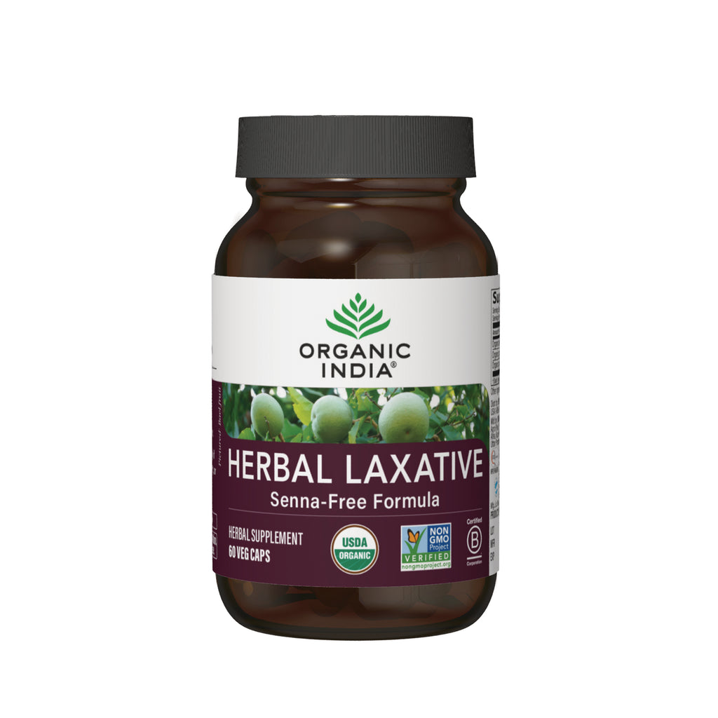 RGN113 | Organic India Herbal Laxative Senna-Free Formula bottle with front label showing 60 veg caps - Thumbnail