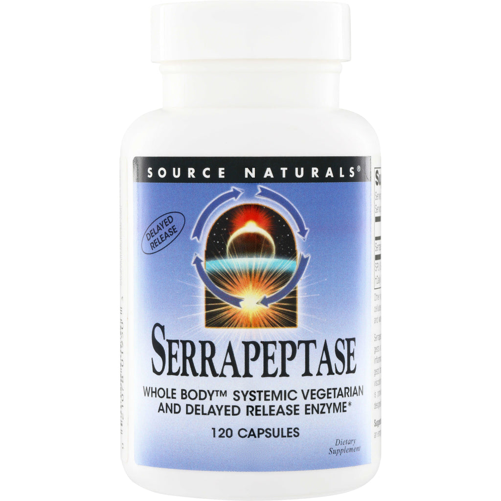 SN167 | Source Naturals SerraPeptase delayed release enzyme, 120 capsules - Thumbnail