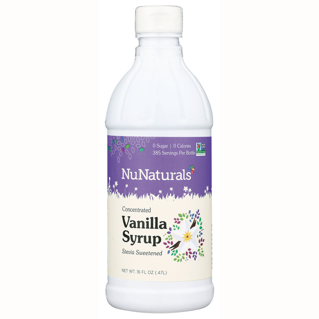NN060 | NuNaturals concentrated vanilla syrup bottle, stevia sweetened, 16 fl oz - Thumbnail