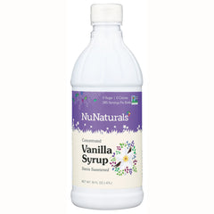 NN060 | NuNaturals concentrated vanilla syrup bottle, stevia sweetened, 16 fl oz