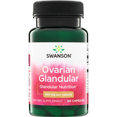 SW1302 | Swanson Ovarian Glandular supplement bottle, Glandular Nutrition, 250 mg per capsule, 60 capsules