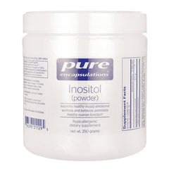 PRN047 | Pure Encapsulations Inositol (powder) white jar, 250 grams, front label with brand and supplement facts
