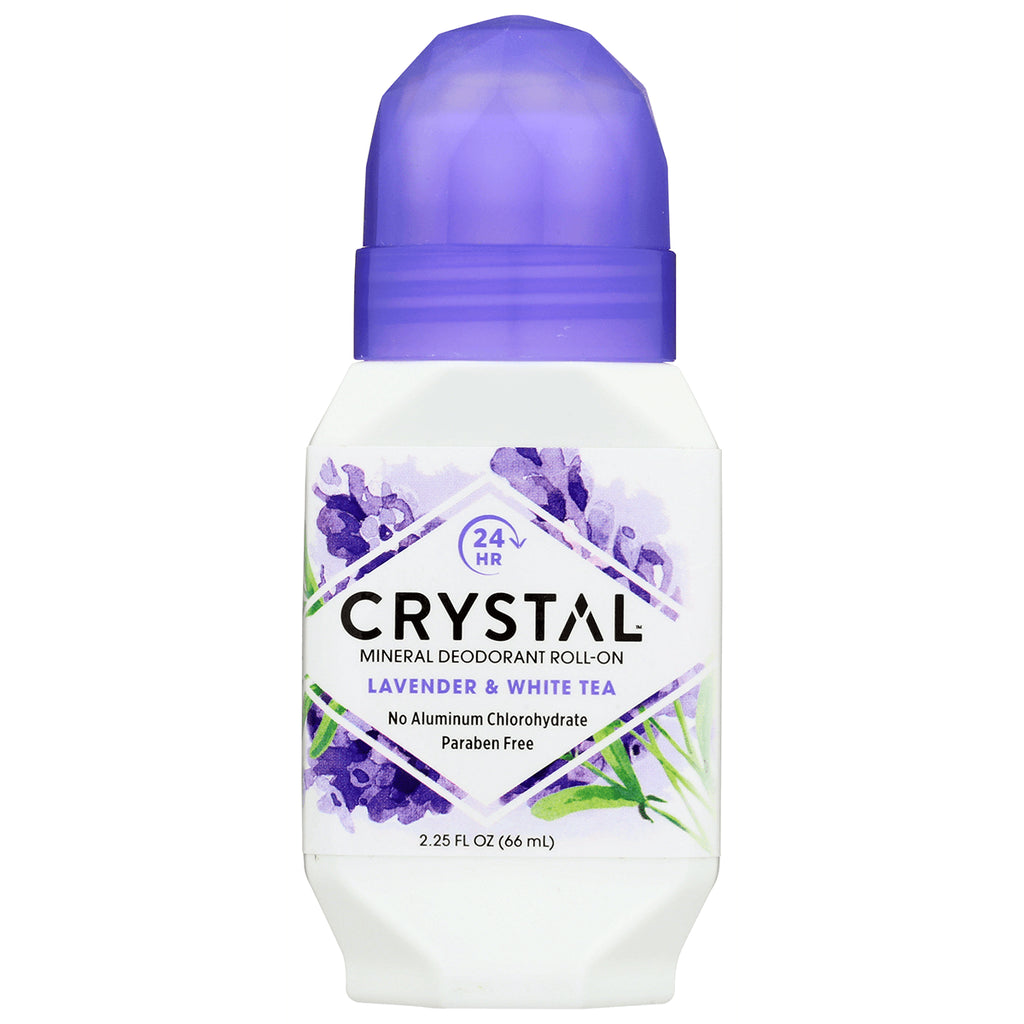 CRY012 | CRYSTAL mineral roll-on deodorant, Lavender & White Tea scent, front view - Thumbnail