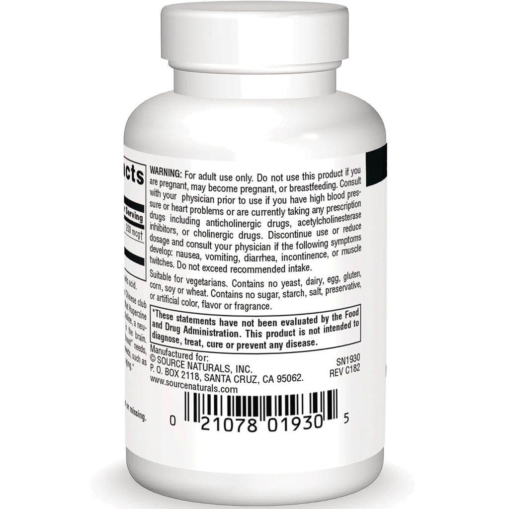SN460 | Back label with warning text, FDA disclaimer, and barcode on supplement bottle - Thumbnail