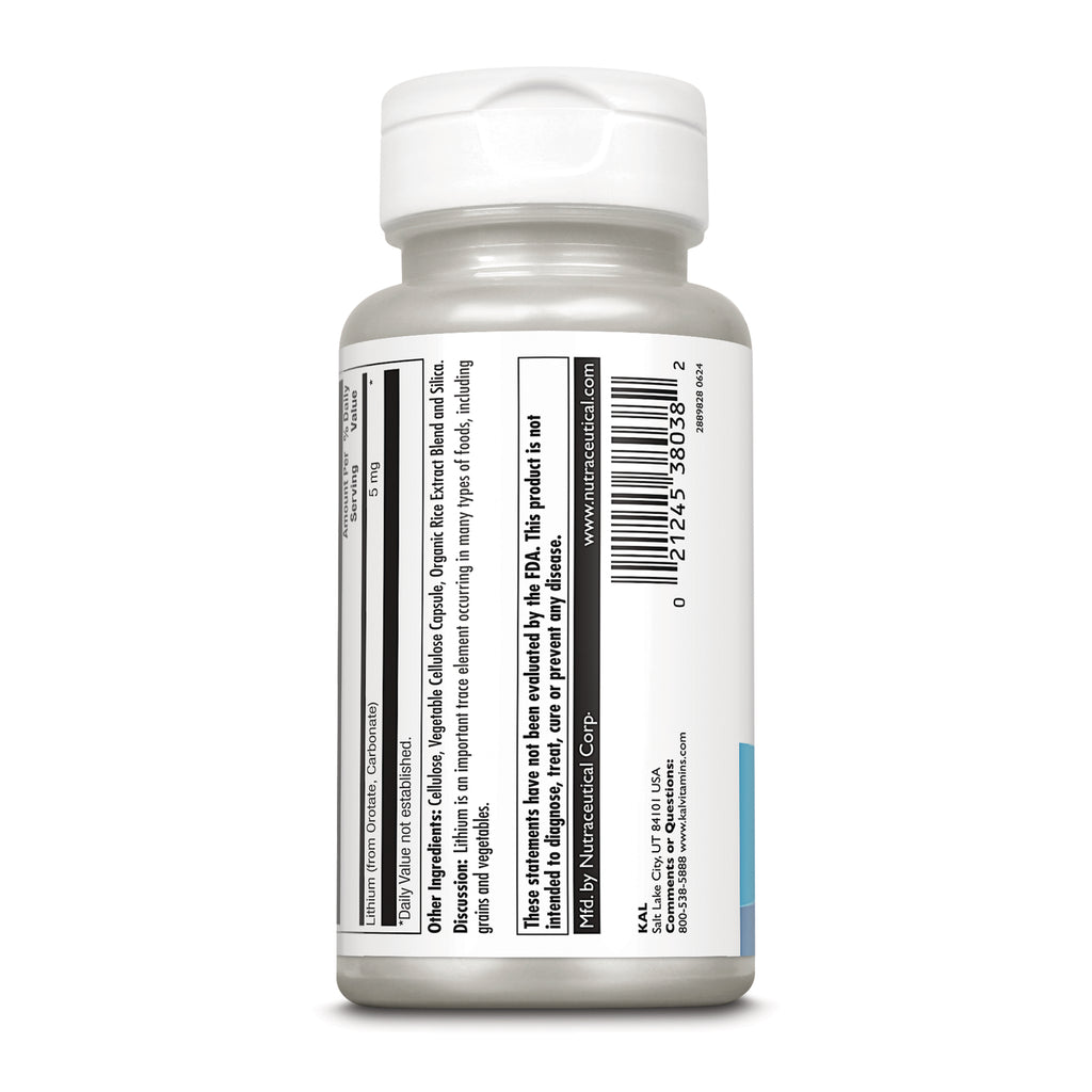 KL593 | Supplement bottle back label with barcode, ingredients, and FDA disclaimer - Thumbnail
