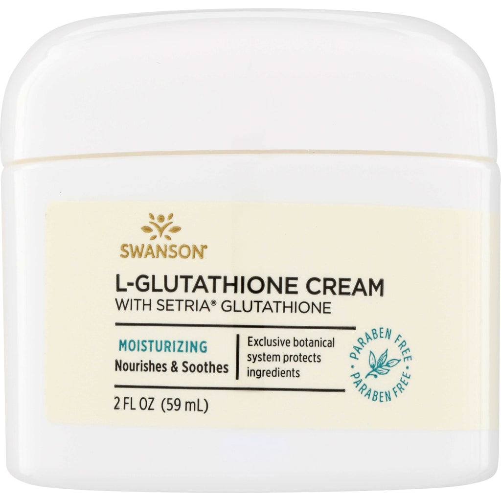 SW1472 | Swanson L-Glutathione Cream with Setria, moisturizing, paraben free, 2 fl oz jar - Thumbnail