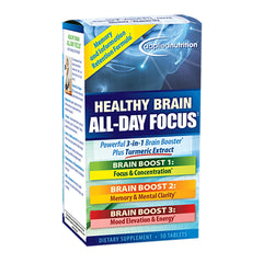 APT007 | Healthy Brain All-Day Focus supplement box showing Brain Boost 1: Focus & Concentration