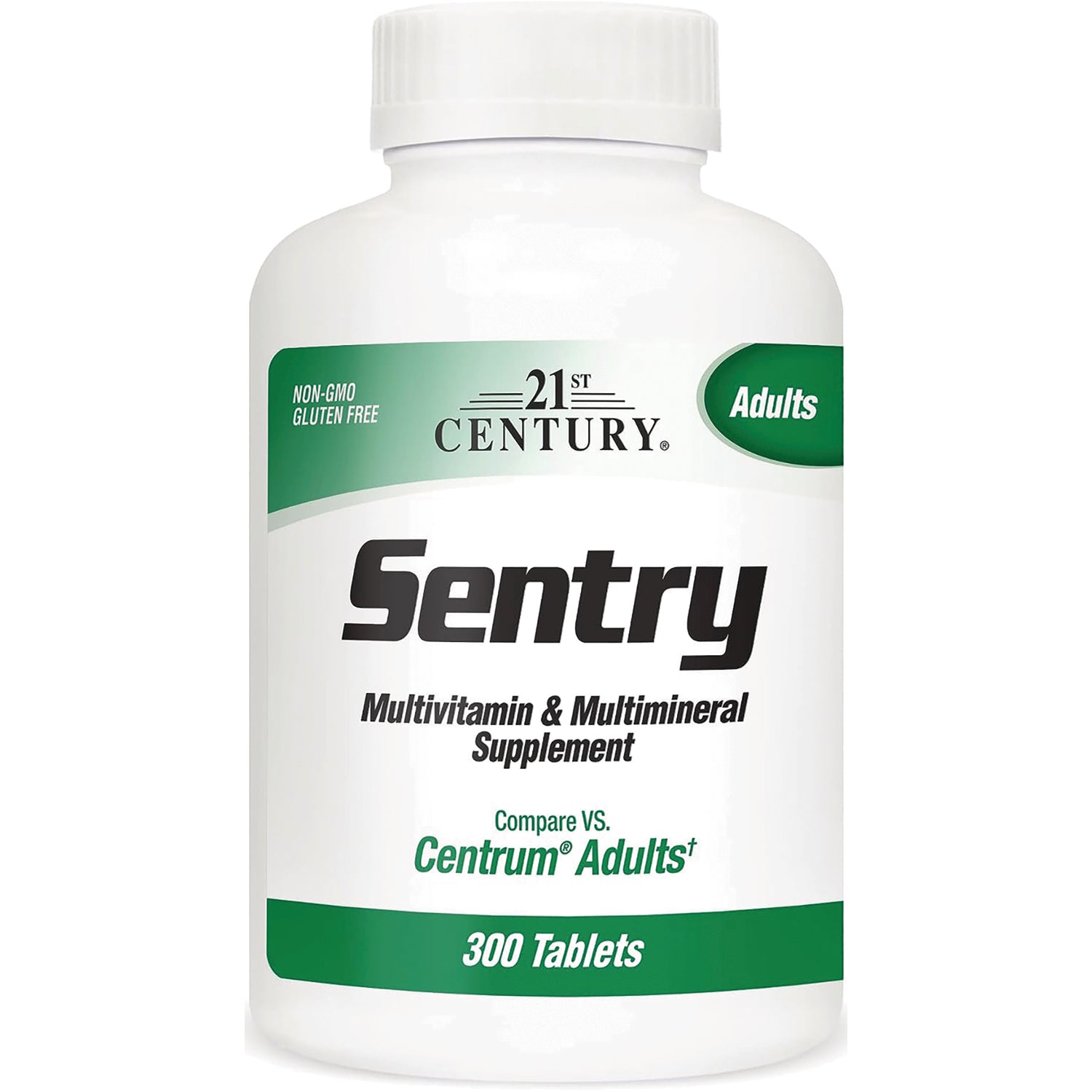 CNT143 | 21st Century Sentry multivitamin and multimineral supplement bottle for adults, 300 tablets