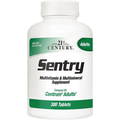 CNT143 | 21st Century Sentry multivitamin and multimineral supplement bottle for adults, 300 tablets