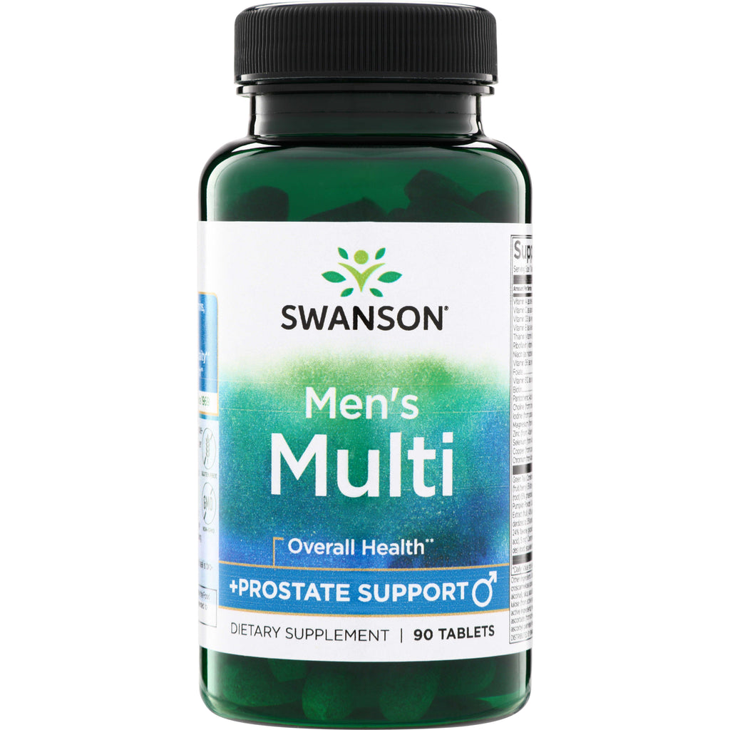 SW1950 | Swanson Men's Multi Overall Health + Prostate Support, dietary supplement, 90 tablets bottle front - Thumbnail