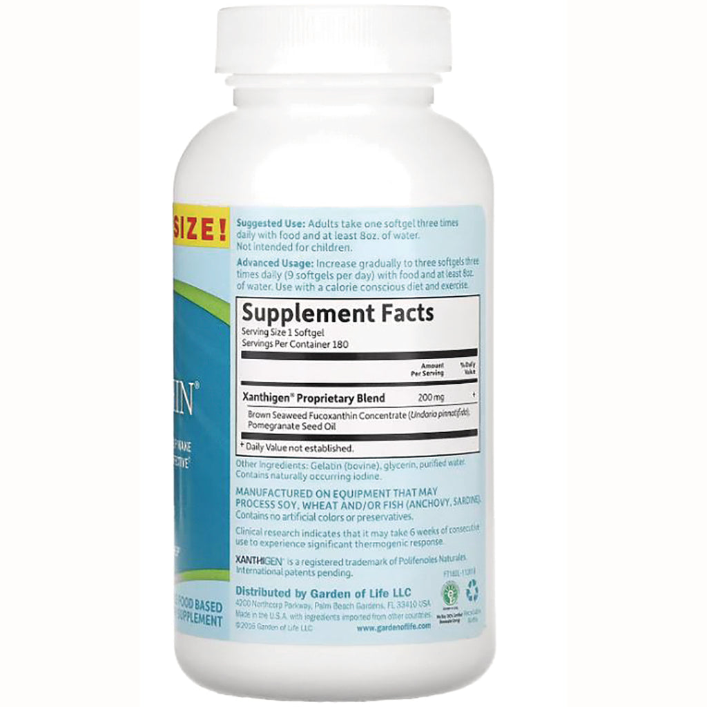 GLF039 | white supplement bottle back showing Supplement Facts panel, ingredients and suggested use - Thumbnail