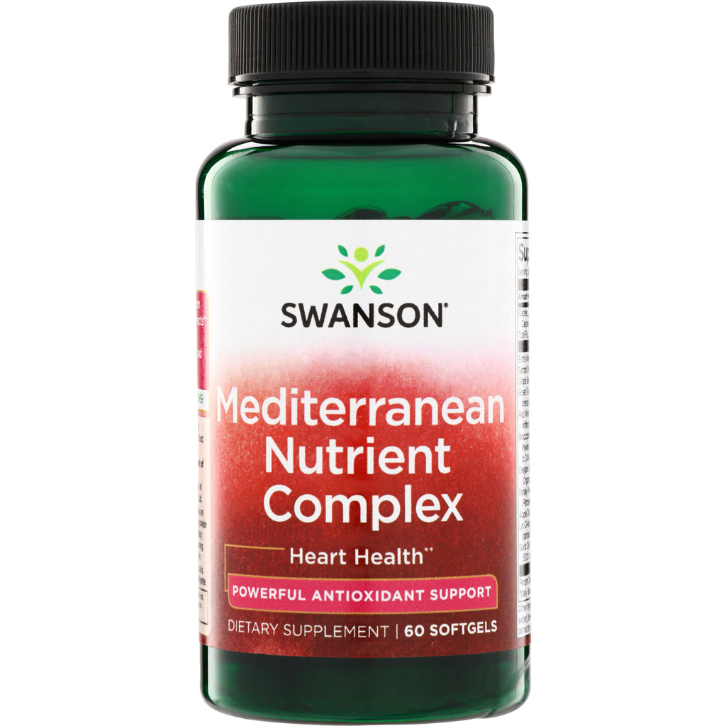 SWU323 | Swanson Mediterranean Nutrient Complex, Heart Health, Powerful Antioxidant Support, 60 softgels bottle - Thumbnail