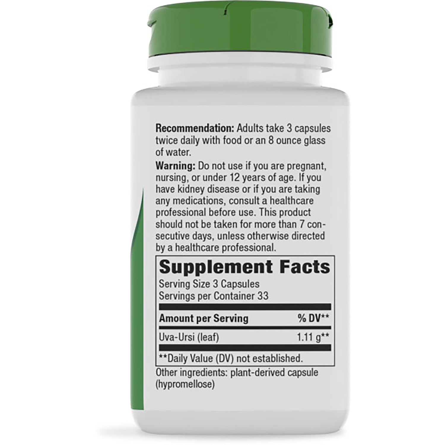 NW870 | Back of supplement bottle showing Supplement Facts label and directions