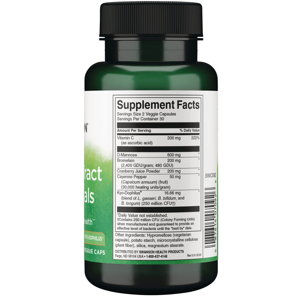 SWC092 | Supplement Facts panel: serving size 2 veggie capsules - Thumbnail