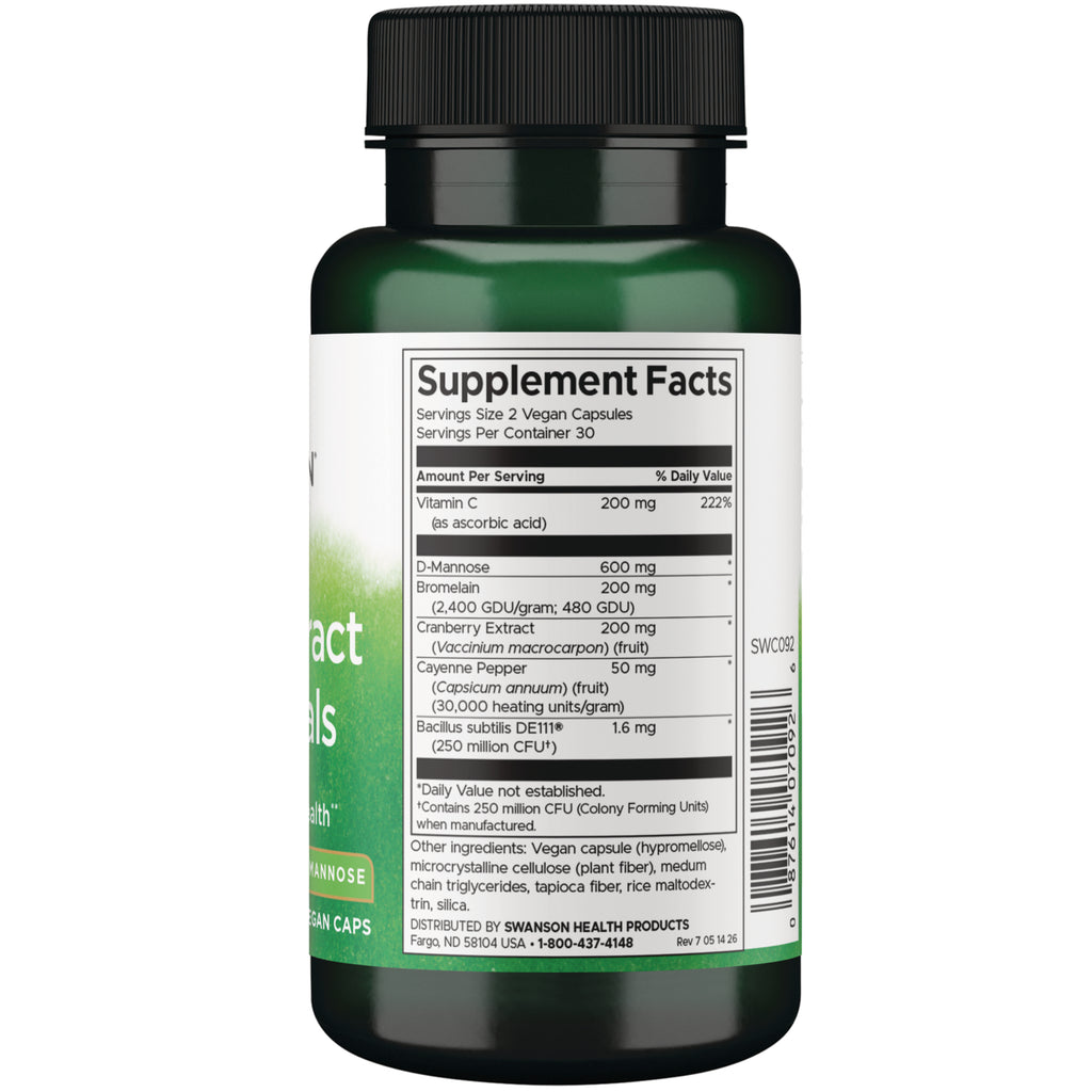 SWC092 | Supplement Facts panel: serving size 2 veggie capsules - Thumbnail