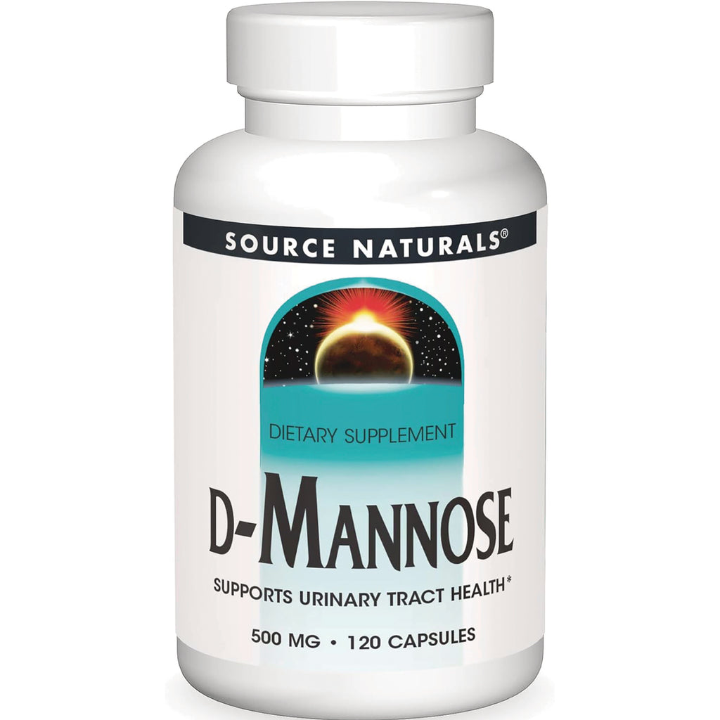 SN765 | Source Naturals D-Mannose dietary supplement, supports urinary tract health, 500 mg, 120 capsules - Thumbnail