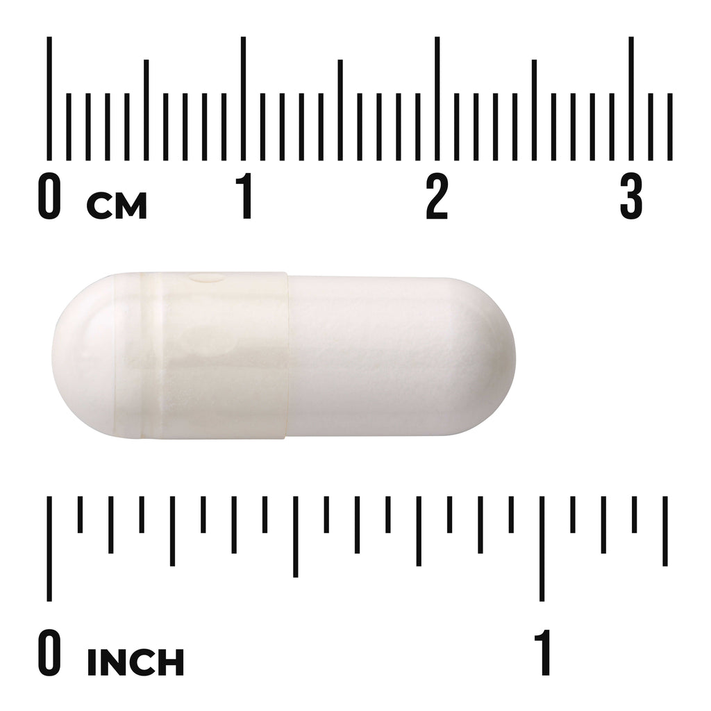 SW052 | White capsule on rulers showing size about 2.5 cm, visible text "0 CM" and "0 INCH" - Thumbnail