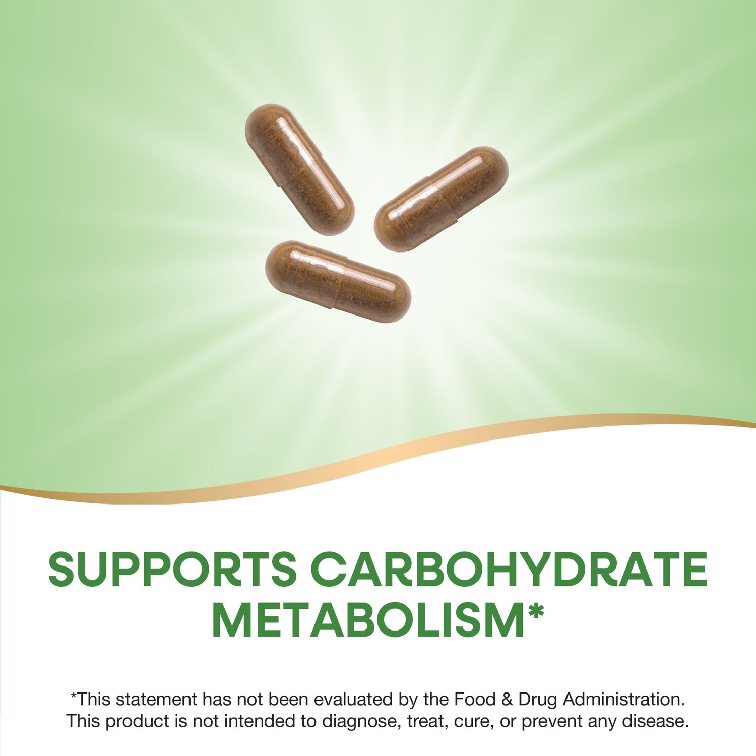 NW579 | Three brown capsules with text supporting carbohydrate metabolism