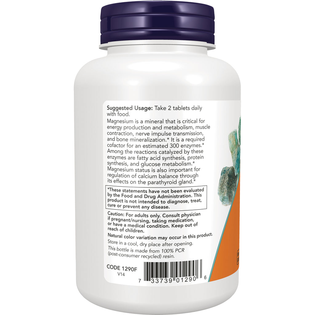 NWF065 | back label of white supplement bottle showing suggested usage, warnings, and barcode - Thumbnail