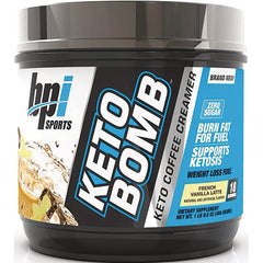 BPI025 | BPI Sports Keto Bomb keto coffee creamer container, French Vanilla Latte flavor, zero sugar, supports ketosis