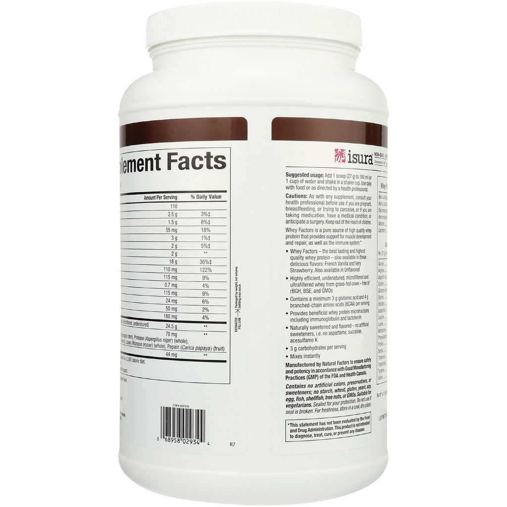 NFC110 | back label of white supplement tub showing supplement facts panel, barcode, and usage text - Thumbnail