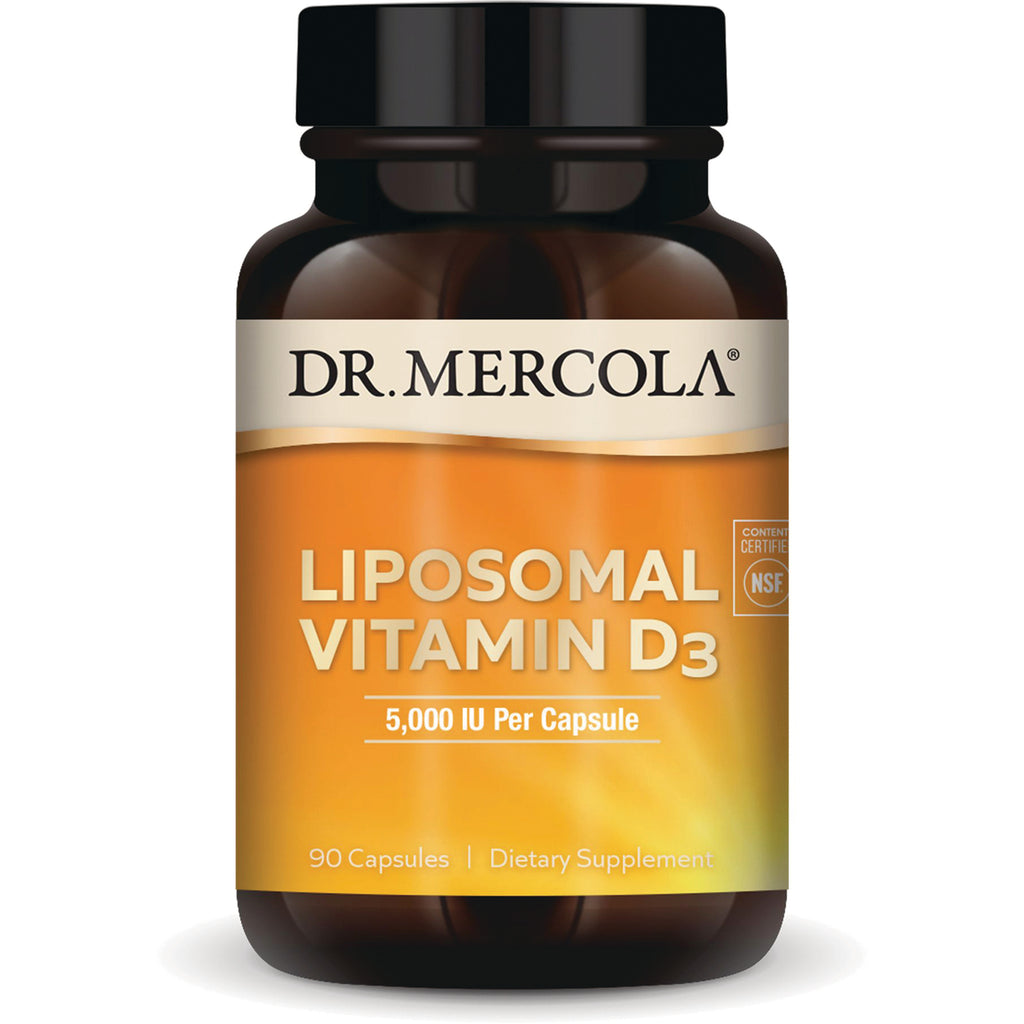 MRC110 | Dr. Mercola Liposomal Vitamin D3 bottle, 5,000 IU per capsule, 90 capsules - Thumbnail