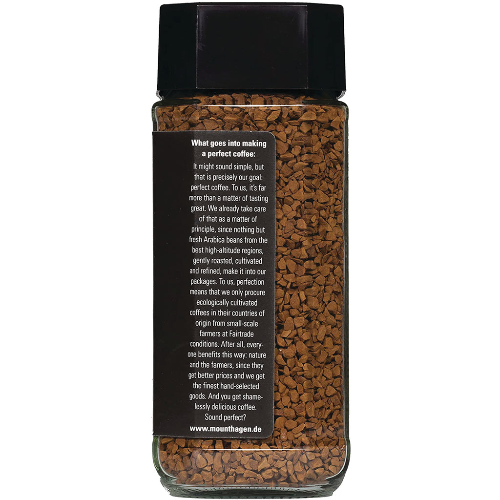 MTH004 | back label on glass jar of instant coffee showing text panel and visible coffee granules - Thumbnail